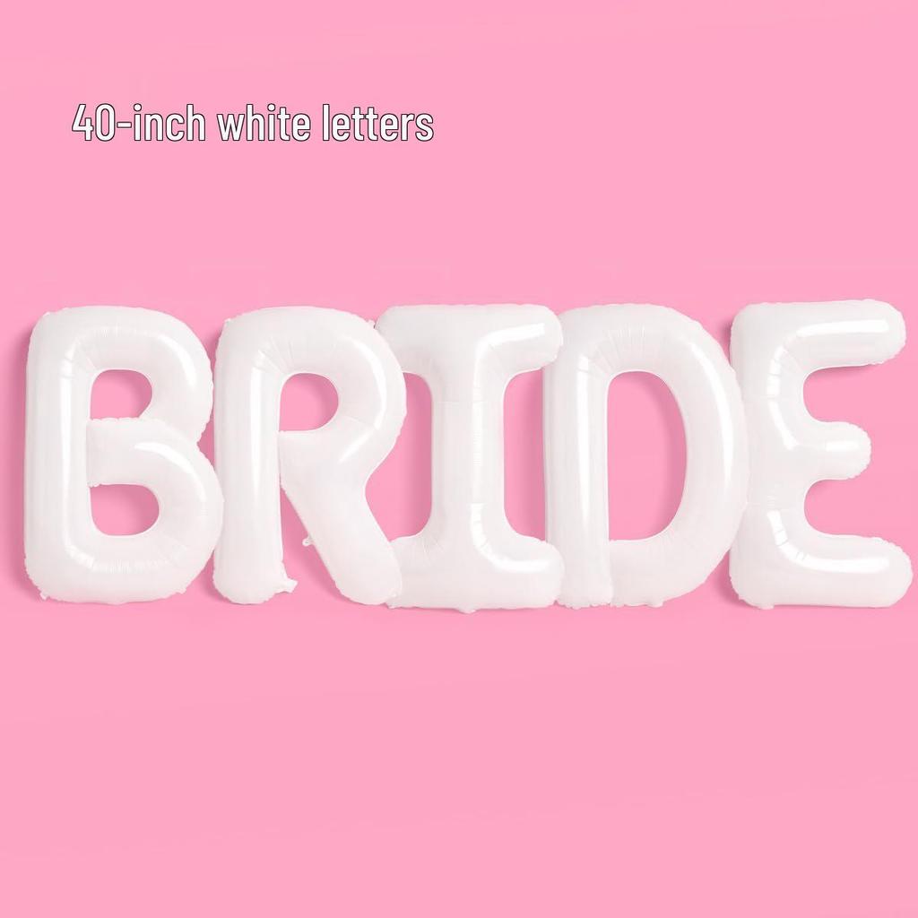 16-Inch 'BRIDE TO BE' White Balloon Set & 40-Inch 'BRIDE' White Letter Balloons