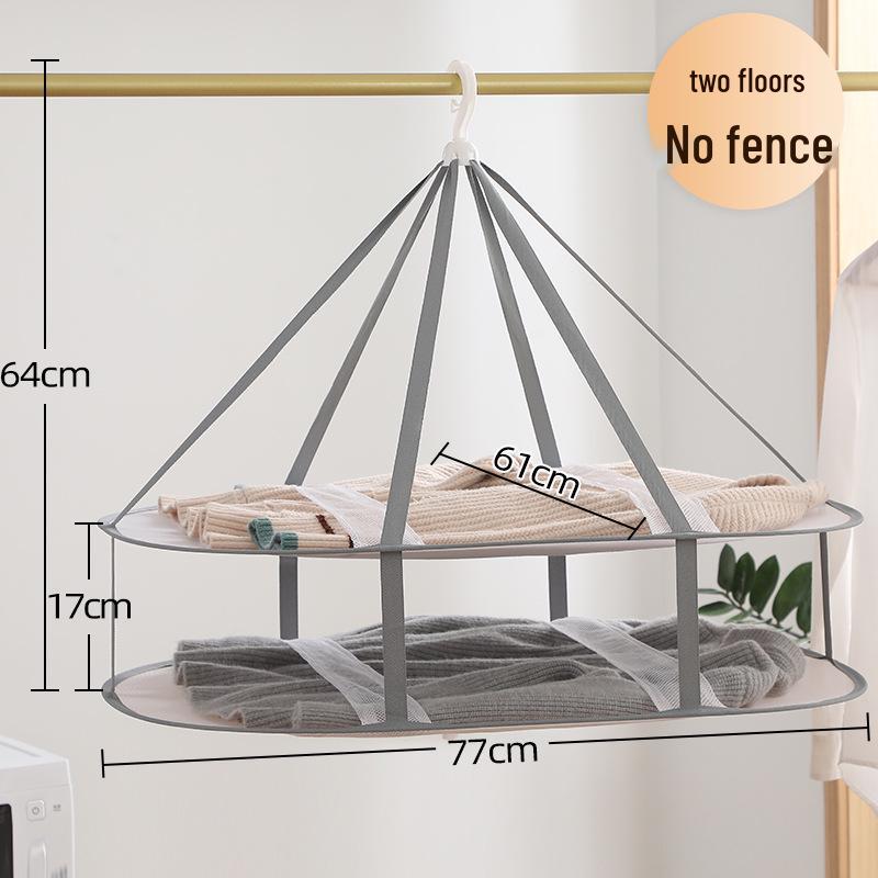 Multi-Layer Foldable Windproof Drying Basket with Edging for Underwear and Socks