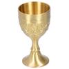 Brass Vintage Chalice Engraved Flower Wine Goblet Goblets & Chalices Small Goblet  Bar Use