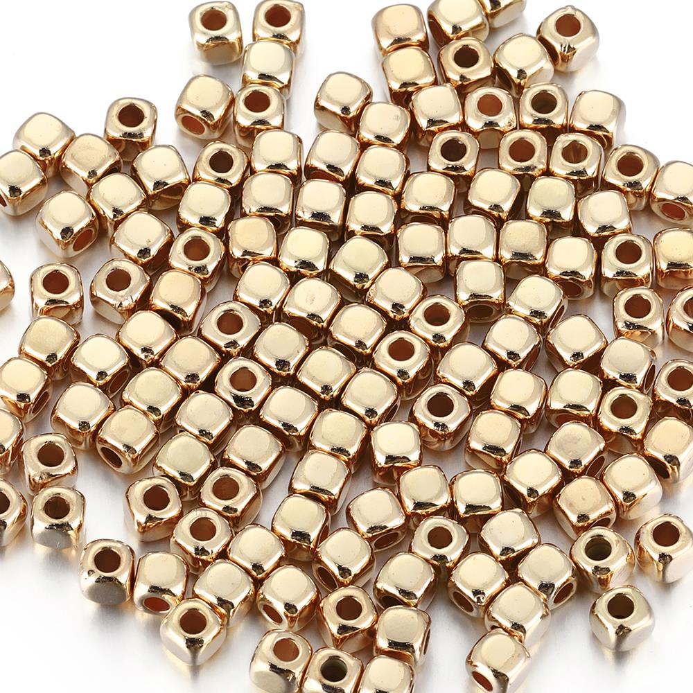 400pcs 3-4mm CCB Square Spacer Beads Rose Gold Color Mini Seed bead for Bracelet Necklace Jewelry Making DIY Needle Accessories