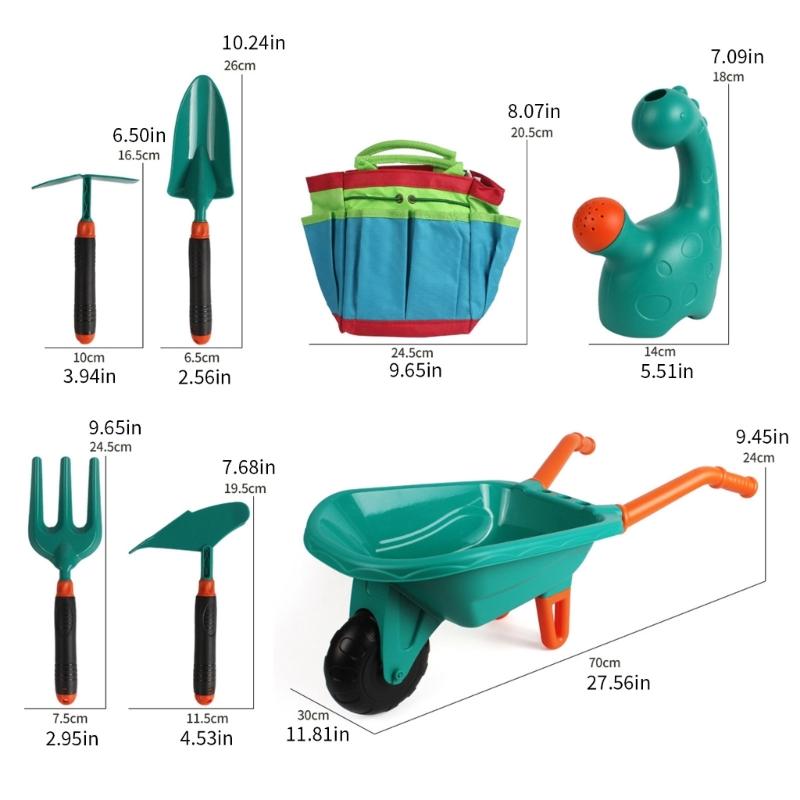 Kids Gardening Set for Beach Park and Home Adventures Promoting Creativity and Family Bonding with Rake Cart Shovel