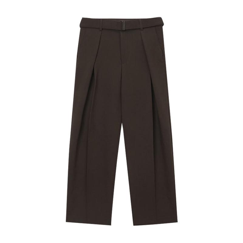 High-end Light Luxury Trousers Men's Spring and Autumn Commuting Versatile Retro Pleated Loose Straight Casual Wide-leg Trousers