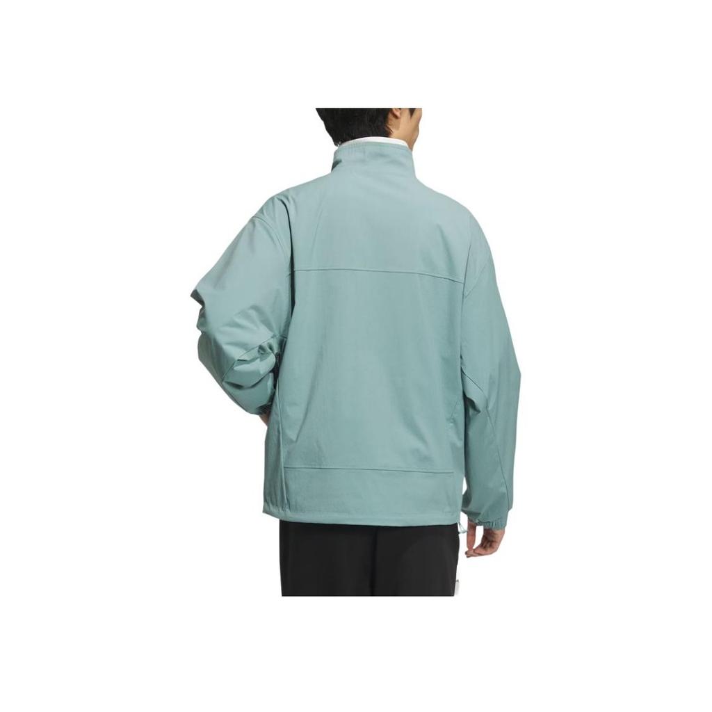 Adidas FW24 Woven Jacket Small Logo Series Stand Collar Casual Loose Long Sleeve Jacket Men Jacket Light-Gray JY1676