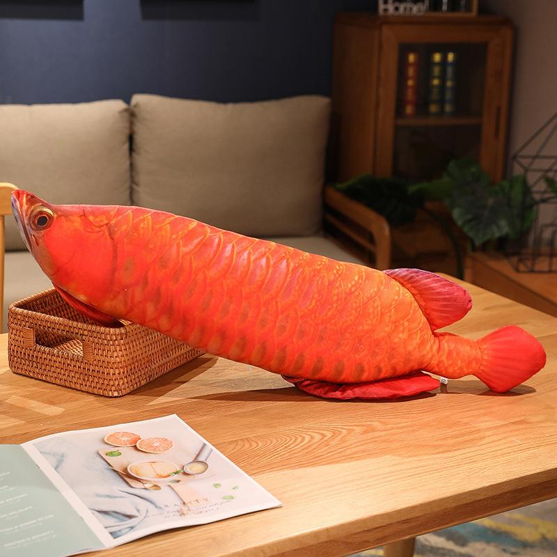 Simulering Funny Fish Plysj Leker Kjempe Utstoppet Myk Dyr Karpe Plysjpute Kreativ sovepute for barn Jenter Julegave