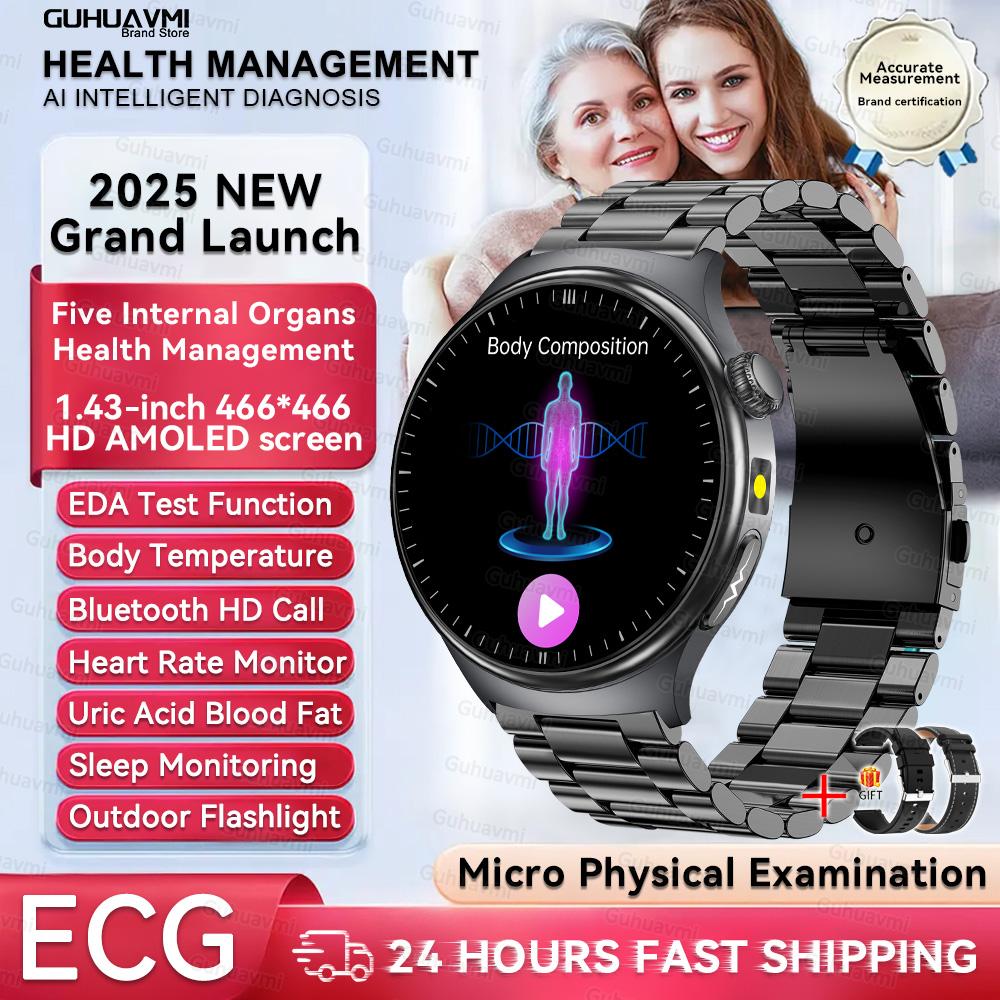 Gesundheits-Smartwatches in Pflegequalität für Männer Frauen Präzise Erkennung Herzfrequenz Blutfette Harnsäure Blutdruck EKG Smart Wat