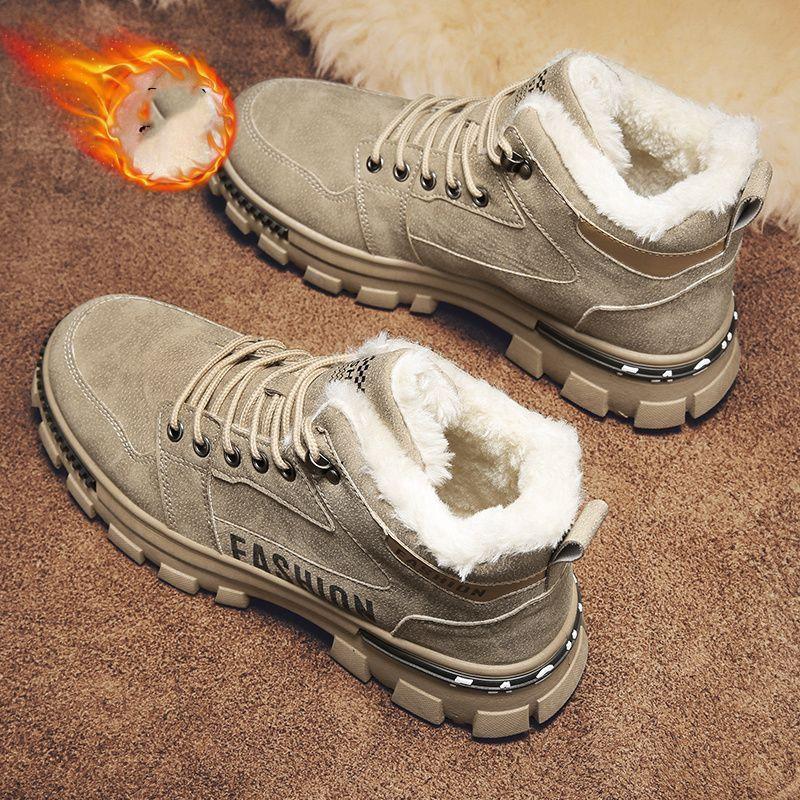 Fashion Hiking Boots Men PU Leather Men's Motorcycle Boots Free Delivery Shoes Brown Boot Work and Safety Shoes Mens Shoe Ankle Man 44