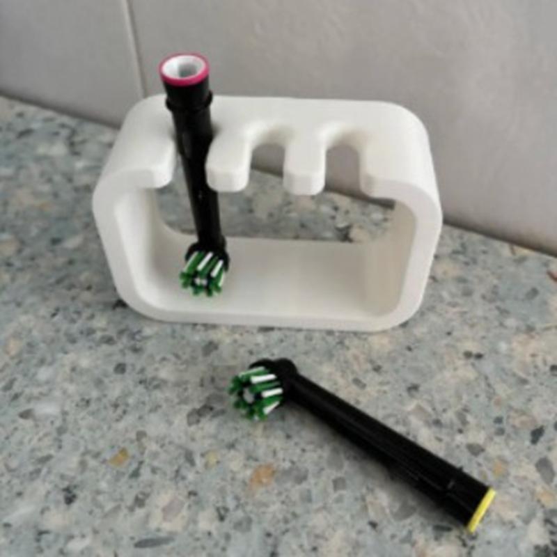 Electric Toothbrush Head Wall Mount Holder with 3 Slots Efficient Fast Drying For Bathroom Countertop Organization