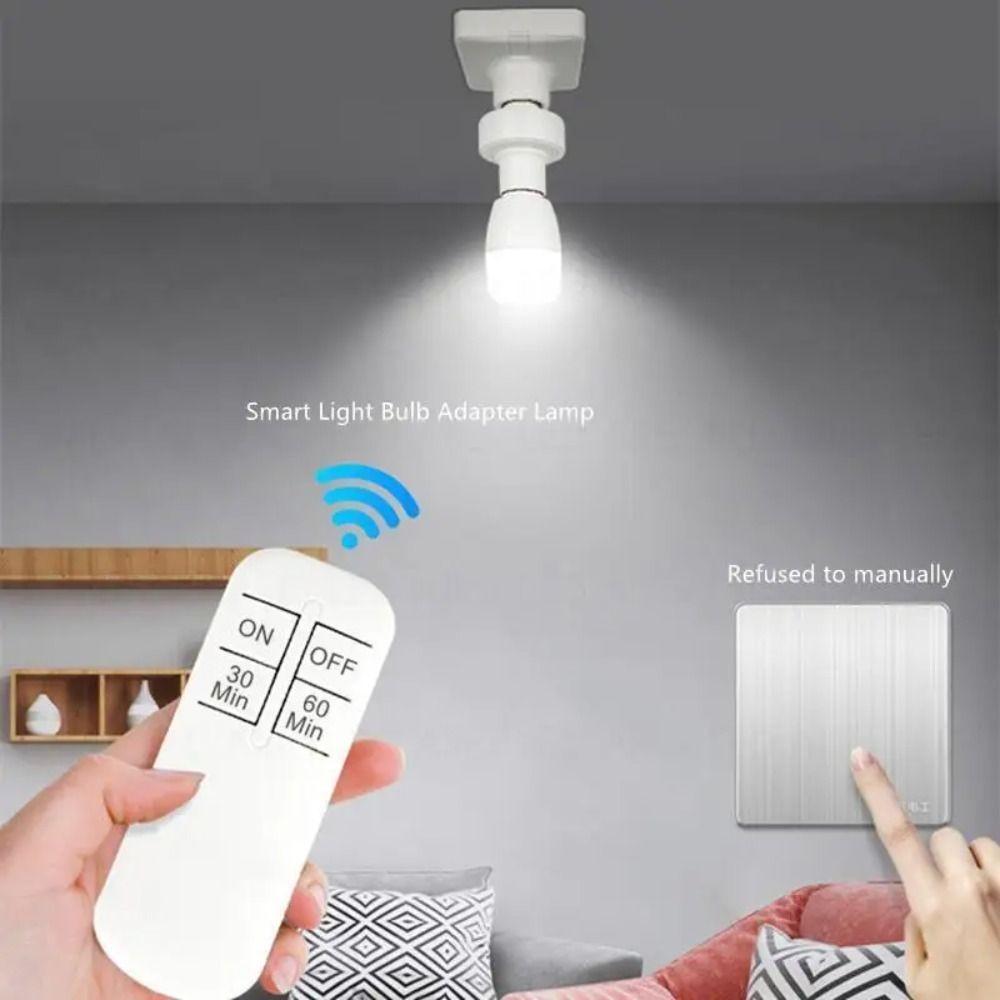 Wireless Remote Control Smart Timer Switch AC85-265V LED Lamp Base E27 Light Bulb Base  Room