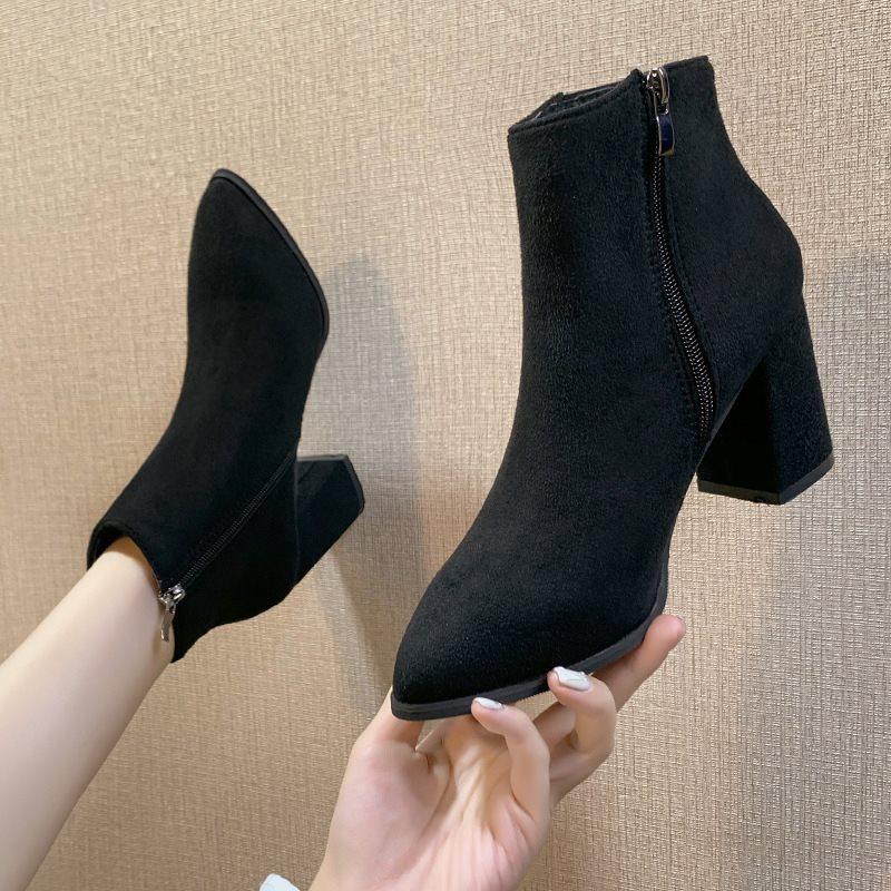 

Martin Boots Thick Heel Women S Boots Short Boots Women S Shoes Small Boots Skinny High Heels 40 чорний