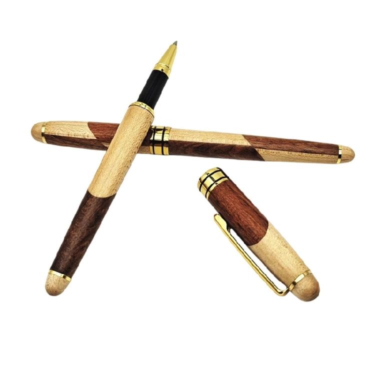 Black Ink Pen Aesthetic Gel Pen 0.5mm Neutral Pen Wood Gel Ink Pen Stationery Pen for Writing