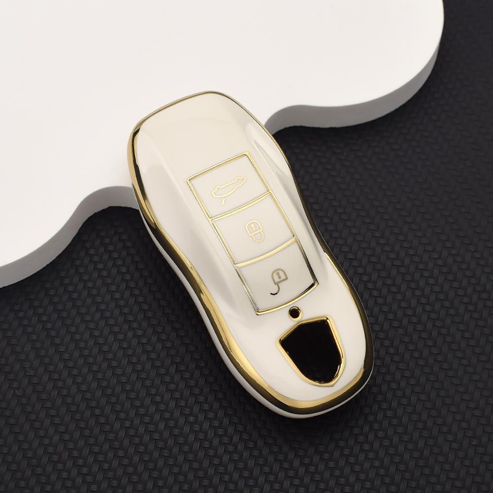 3 Buttons Full Protection Key Case Cover For Porsche Cayenne Macan Panamera 911 718 Cayman 918 958 Remote Key Fob Shell