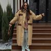 Womens VintageWomensVintage Contrast Color Lapel Long Trench Coat 2026 Old Money Style Khaki