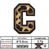 Leopard Print Velvet Cloth Patch with English Letter and Black Sequin Embroidery