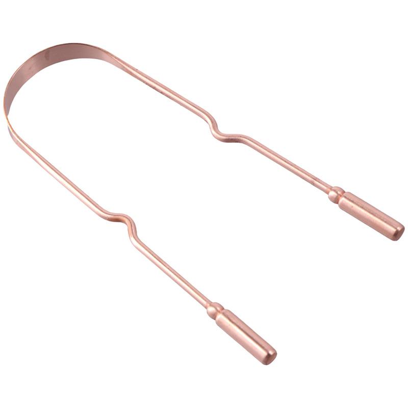 Pure Copper Tongue Scraper Oral Cleaner Brush Fresh Cleaning Hygiene Care Tools