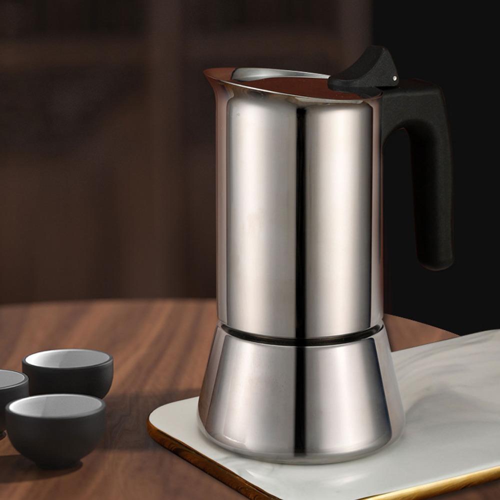 Silver Stovetop Moka Pot Stainless Steel Stovetop Espresso Maker Coffee Making