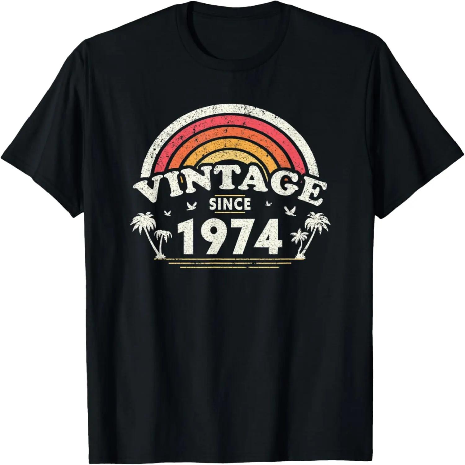 Vintage Since 1974, Birthday Gift For Men And Women, Retro T-Shirt XXXXXL чёрный