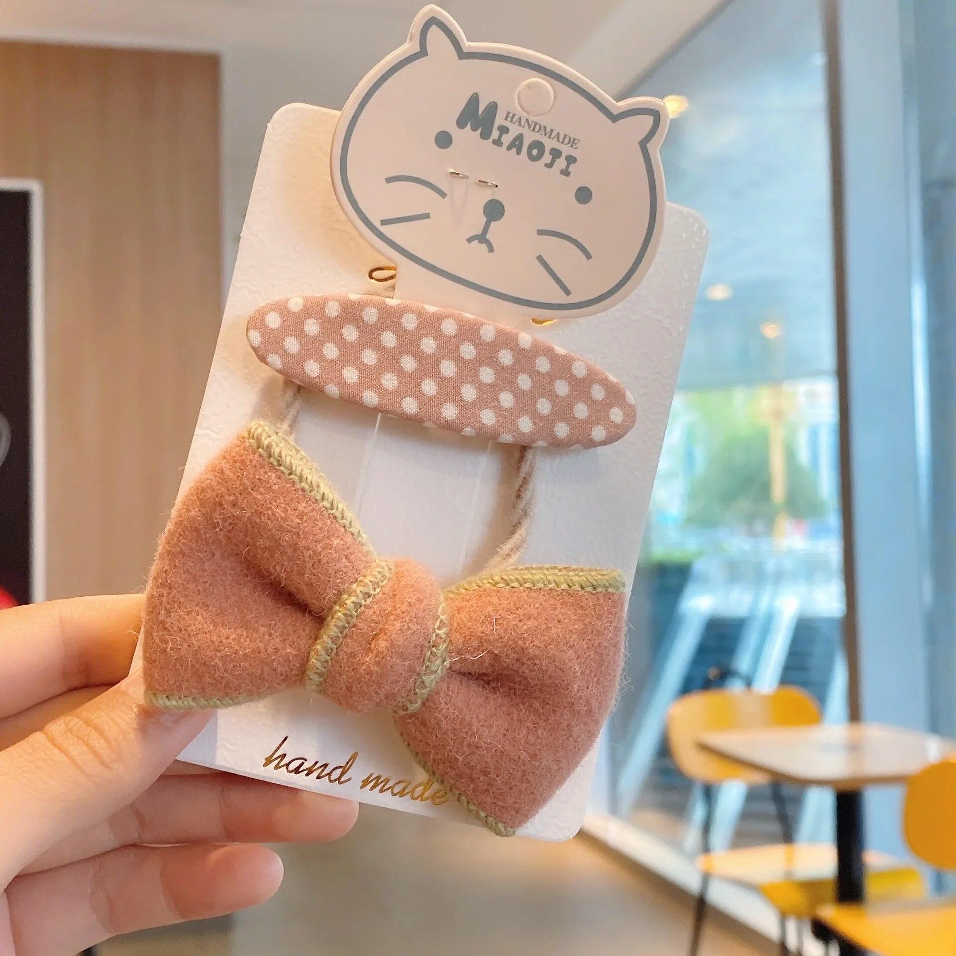 

5 цветов, эластичные ленты для волос с бантом, заколки для волос в клетку с цветочным принтом, модные винтажные головные уборы, аксессуары для волос для девочек и детей, кофе оранжевый