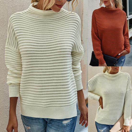 

Women Solid Color Loose Jumper Pullover Turtle Neck Long Sleeve Knit Sweater