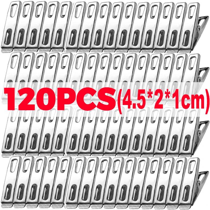 Stainless Steel Clothes Pegs Non-slip Drying Flat Clip Multipurpose Clothes Snacks Bags Sealing Storage Clamps Home Organizer