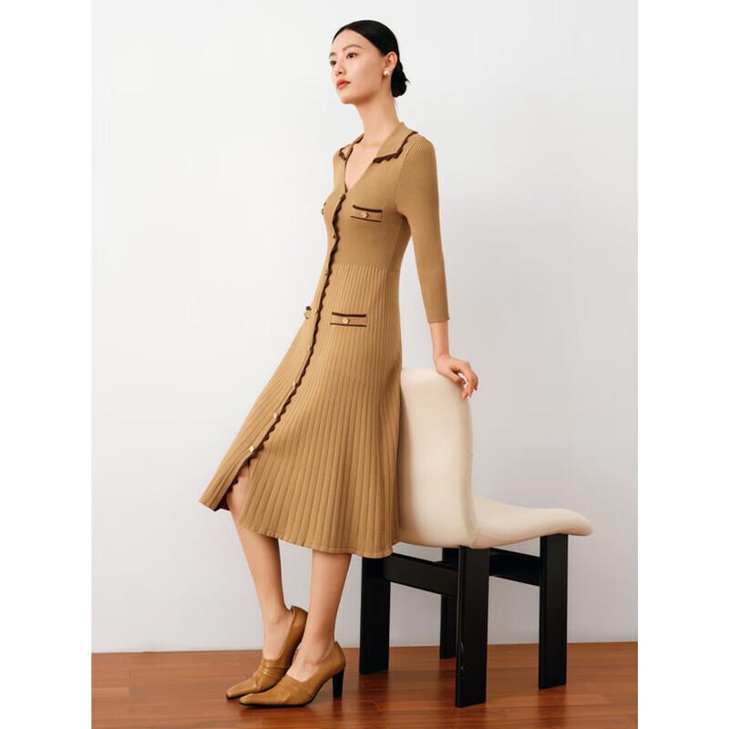 Annacou Jiuzi Ribbed Knit Sweater Dress