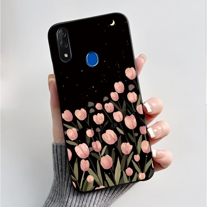Printing Pattern Case For ZTE Blade V10 Fundas Shockproof Coque Capa Soft Silicone Black Shell Cover Cute Flower Cartoon Casing