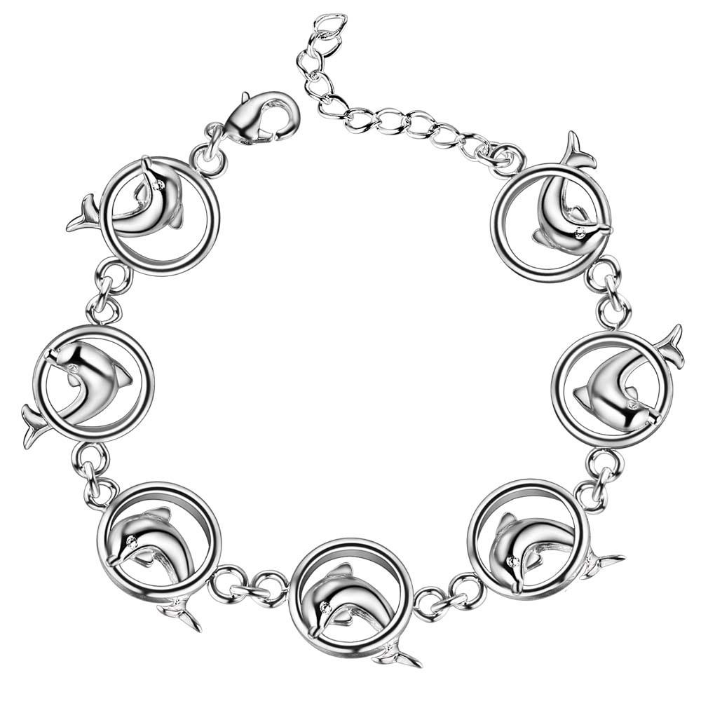 New 925 Sterling Silver Bracelets Dolphin For Women Exquisite Student Girlfriend Jewelry Accessories Wedding Gifts