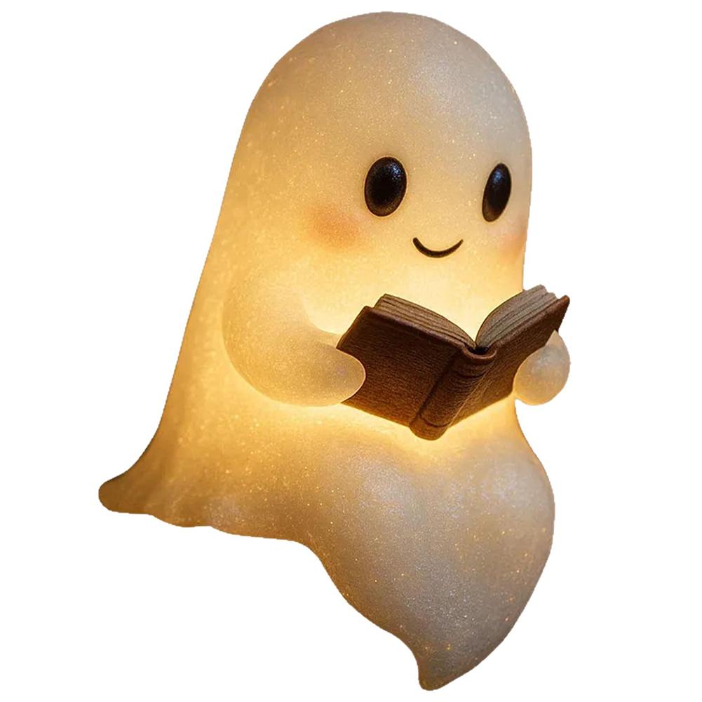 Halloween Ghost Night Light Warm Light Cute Ghost Lamp Battery Powered 3D LED Ghost Night Light for Bedroom Study Room Reader