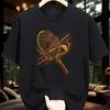 Men Short-sleeved T-shirt Regular Fit Printed with Tennis Racket Fashionable Casual Round-neck Top Men's Clothing