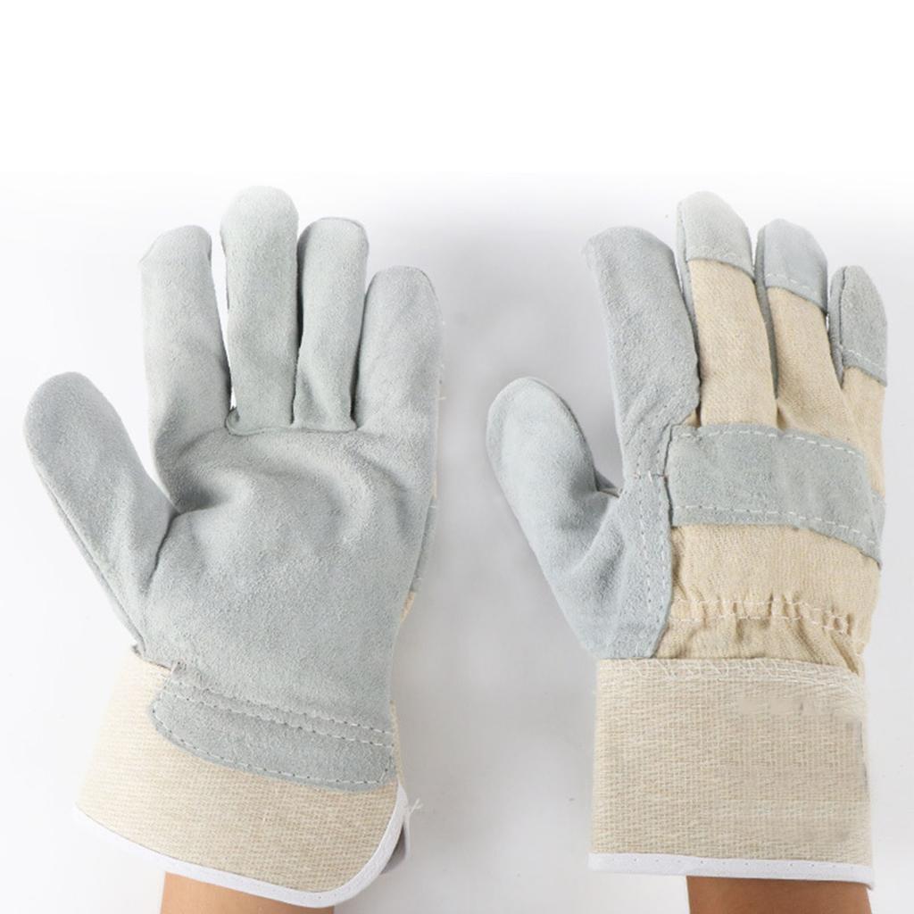 Welder Gloves Non Slip Heat Resistant Fireproof Abrasion Resistant Cowhide Welder Gloves for Welding Hardware Processing