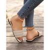 Ladies' Multi-layer Sparkling Diamond Toe Cover Sandals -Suitable for Casual, Party, Vacation, Fashionable Black Beach Shoes | Rubber Sole Single Shoe