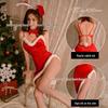 Sexy Christmas Bunny Plush Lingerie Dress with High Slit