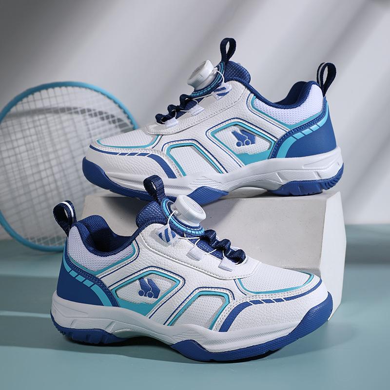 Girls Tennis Shoes Non-slip Children's Sports Shoes Leather Surface Breathable Lightweight Youth Training Shoes Boys Badminton Shoes