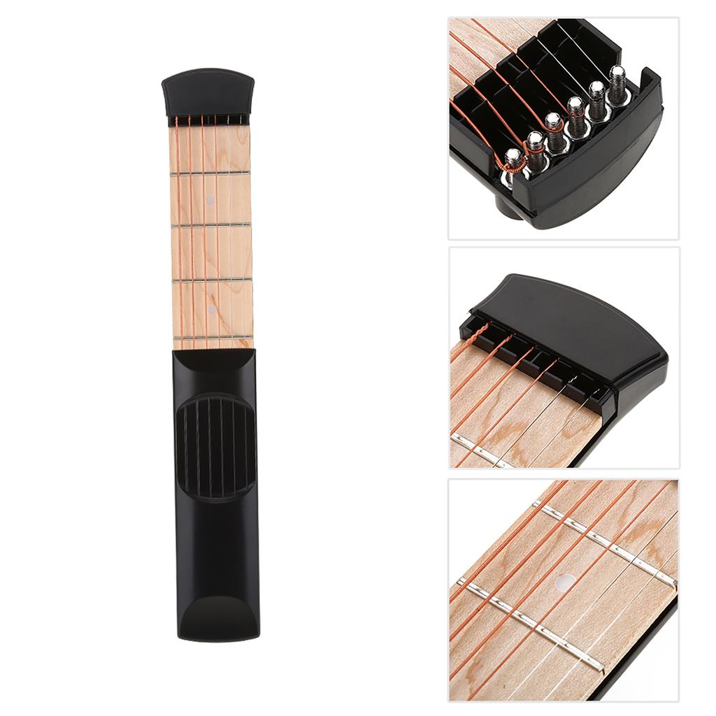 Portable 6 Fret Pocket Guitar Practice Chord Trainer Wrist Finger Exerciser Kit Training Tools
