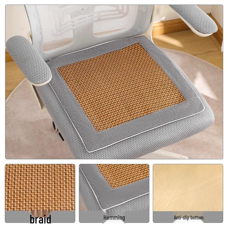 

Mugwort Rattan Seat Cushion: Cool & Smooth Patchwork Design, Breathable Coarse Cloth Mat