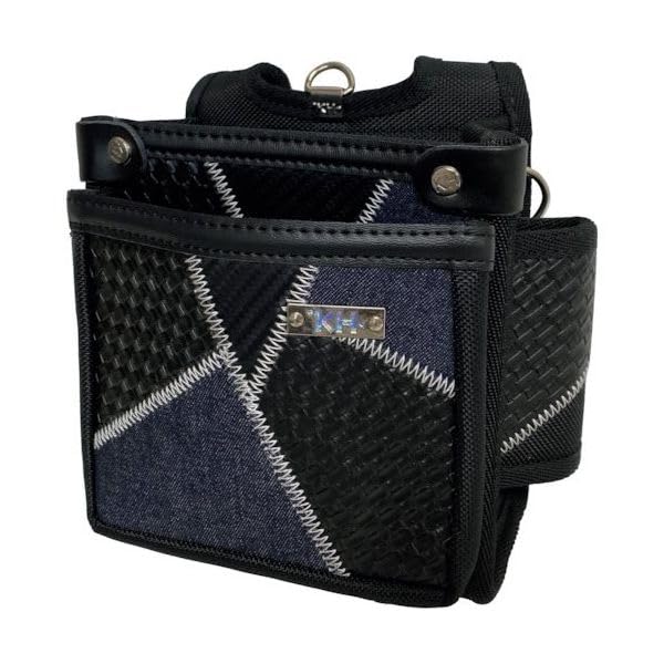 KH Gathered Franken Two-Tier Waist Pouch, Small, Navy Blue [Cool and Stylish] FKWB0014N