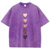 Love Heart Graffiti Printed Washed TShirt Womens Cotton Tops Comfortable Distressed ONeck Streetwear Summer Womans Clothes