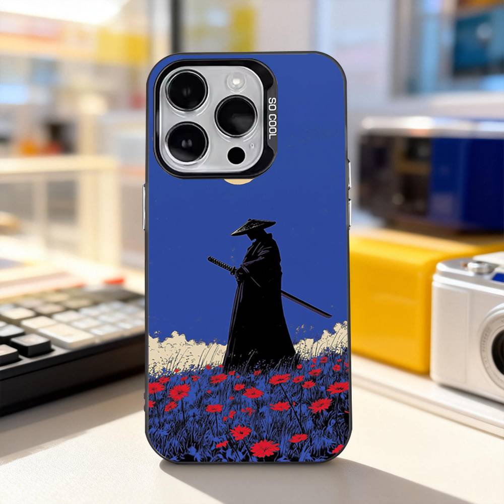 

Японский Бусидо-о Чехол для телефона Самурая Для iPhone 17,16,15,14,13,12,11,Pro,XS,Max,Plus,Mini,SE4,E IMD Матовый Черный iPhone17air