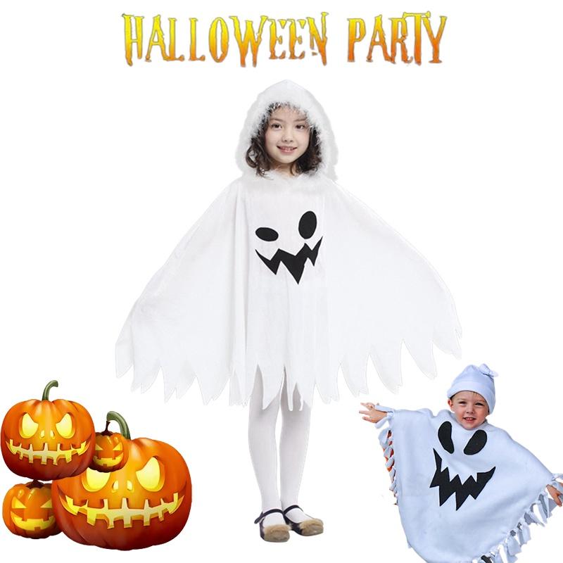 Ghost Kids Halloween Cloak Cape Cosplay Costumes Toddlers Outfit Party Play Role