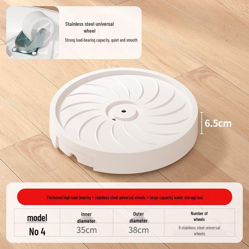 Wheeled Mobile Flower Pot Tray with Hidden Universal Wheels - Thickened Plastic Base
