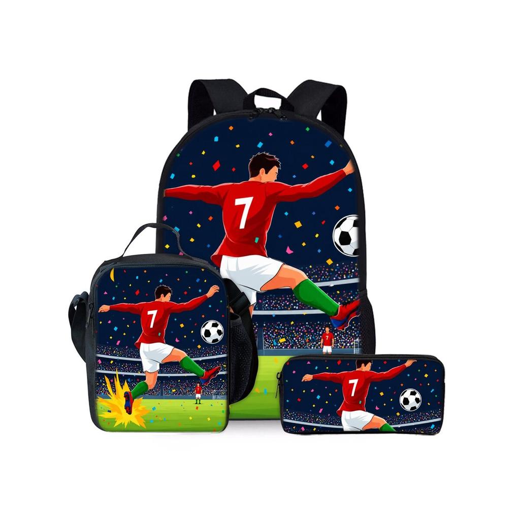 Football Full Screen Patterned Knapsack For Boys/Girls Children Best Gifts 2D Animated Backpack Big Capacity Teens Laptop Backpack