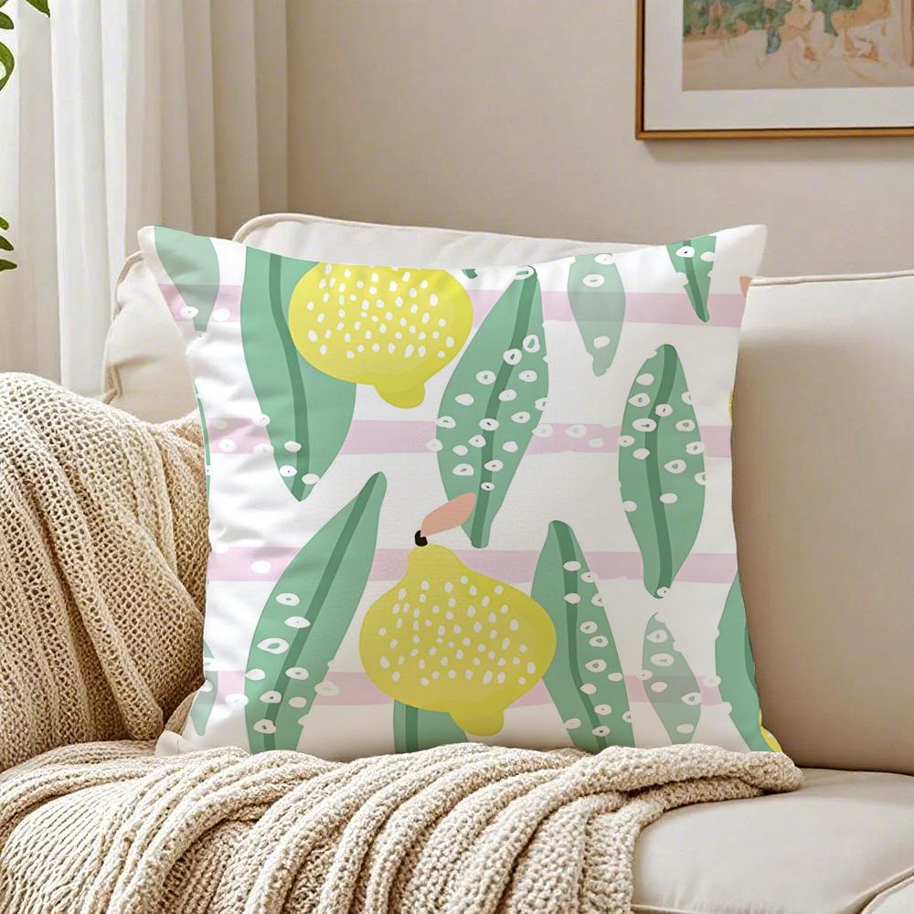 Full Print Pattern of Fruits Cushion Cover Pillowcase Antidustmite Living Room Sofa Decor Cushion Room