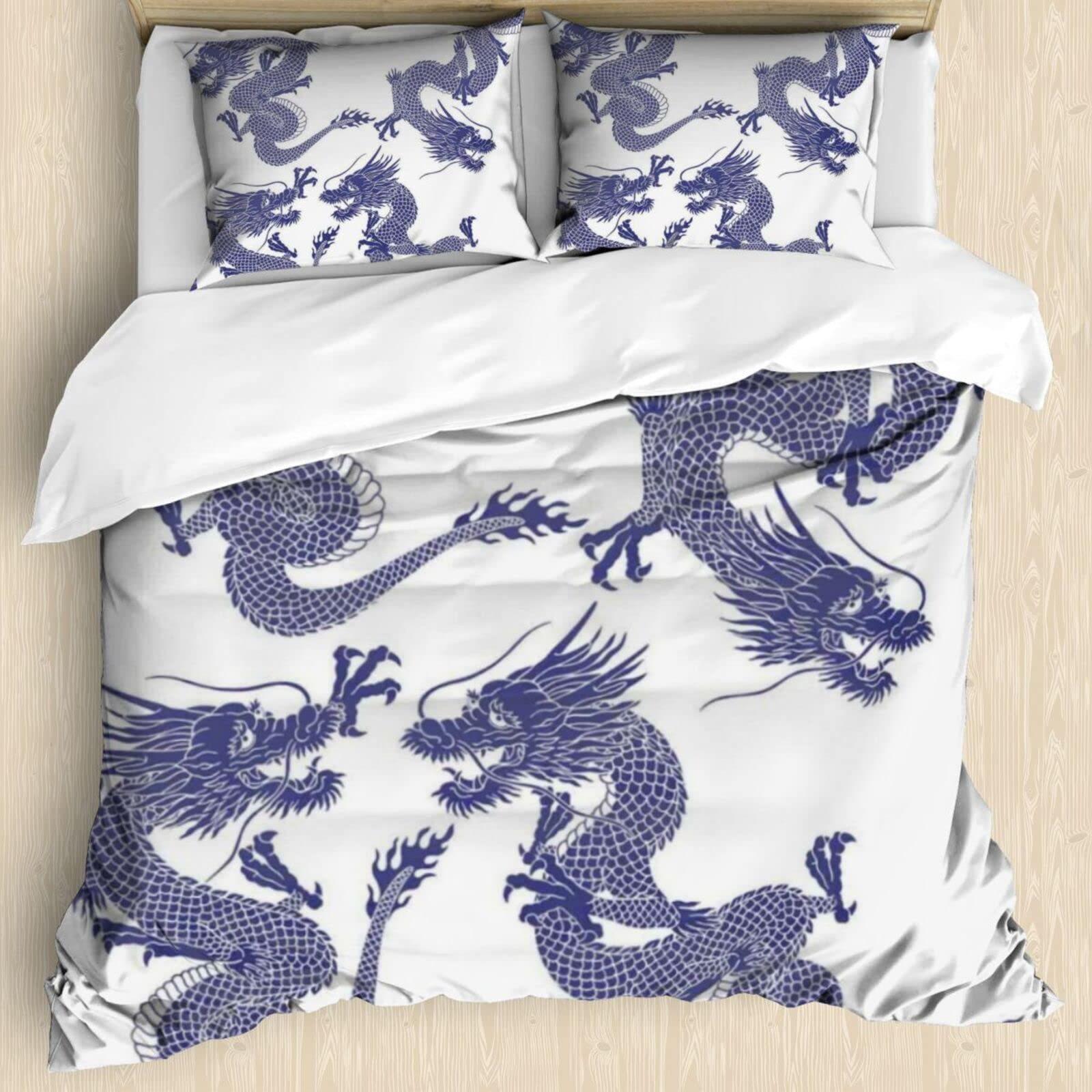 

Dragon Theme Printed Bedding Three-Piece Quilt Cover EU single 135*200