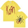 Rock Band Korn Print T Shirts Spider Graphic Tshirt Men Vintage Oversized T-shirt Unisex Alternative Nu Metal Music Short Sleeve