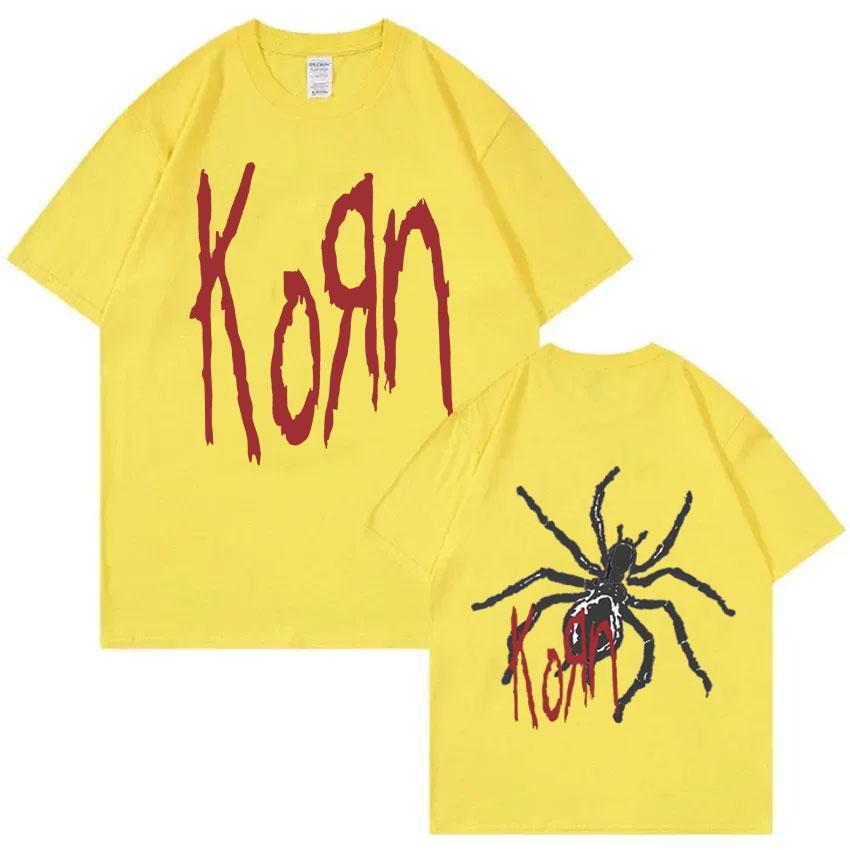 Rock Band Korn Print T Shirts Spider Graphic Tshirt Men Vintage Oversized T-shirt Unisex Alternative Nu Metal Music Short Sleeve