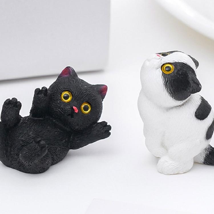 4 Piece Resins Cats Figurines Miniature Desktop Accessories For Car Dashboard Bookshelves Decorative Display Ornaments