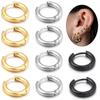 2pcs Stainless Steel Circle Hoop Earrings 10mm Simple Metal Round Earrings For Women Girls Piercing Jewelry Making Accessories