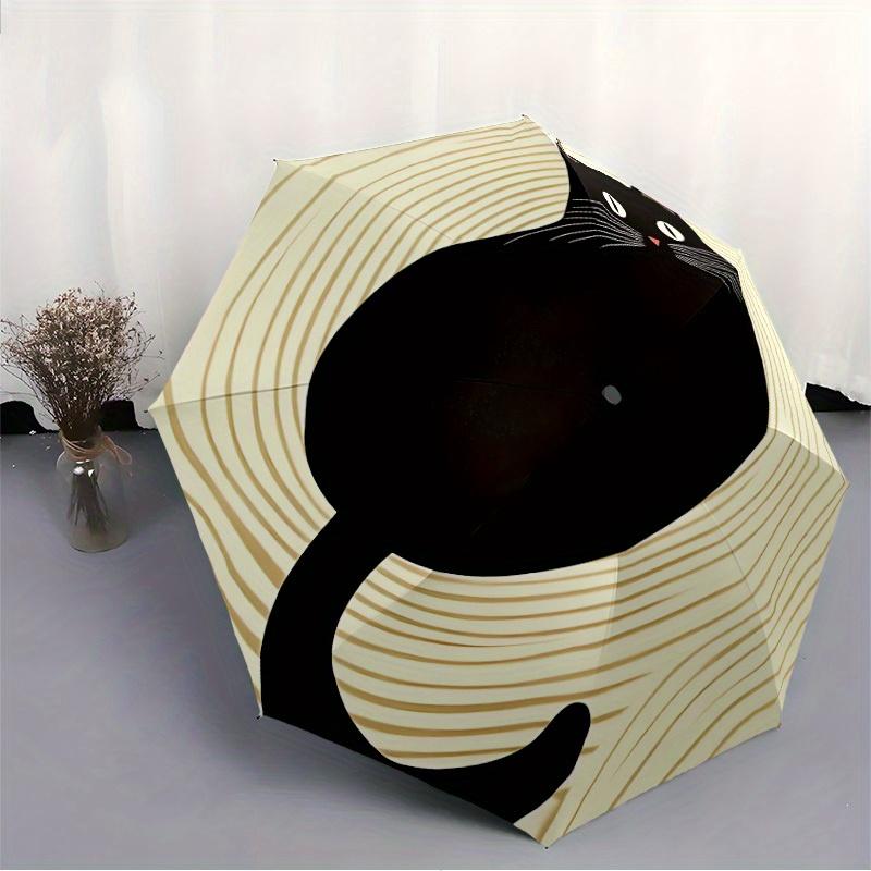 1pc Lazy cat Automatic Open 8-Rib Windproof Umbrella, Travel & Commuting, Suitable for All Seasons