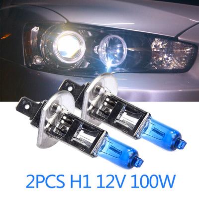 H1 12V 100W Auto Car Headlights White 6000k Head Light Lamp Halogen Bulb 2 Pcs
