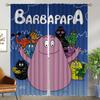 Les Barbapapas Partition Kitchen Curtains 2 Pieces Anti-mosquito Curtains for Living Room Curtain Halloween Decoration Shades