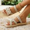 Fashion Ladies Shoes on Offer 2025 New Light Open Toe Slippers Women Outdoor Casual Weave Round Toe Flat with Plus Size Women's Sandals